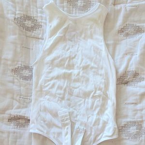 seamless ribbed racerneck bodysuit